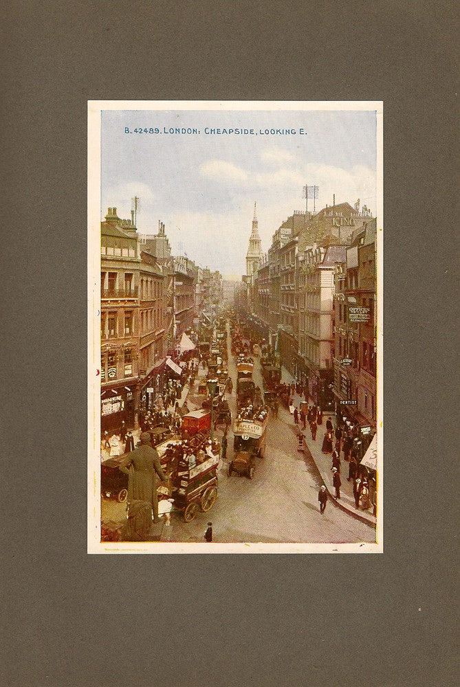 Cheapside London looking east antique print 1914