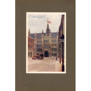 Guildhall London antique print 1914