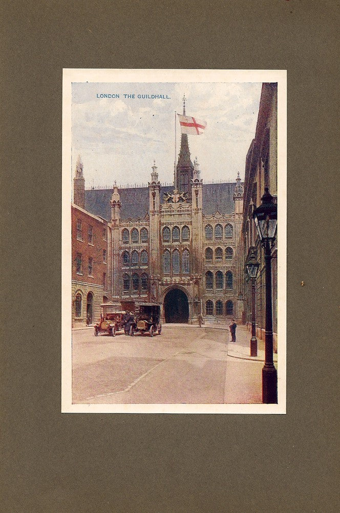Guildhall London antique print 1914