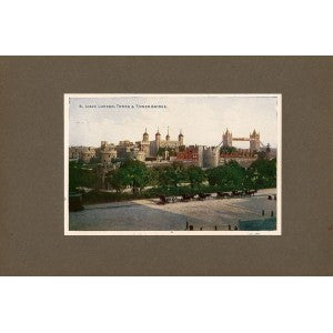 Tower of London antique print 1914