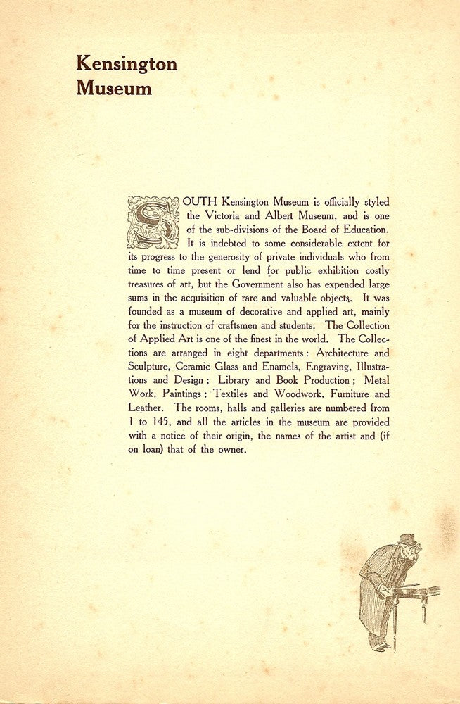 Victoria and Albert Museum antique print 1914