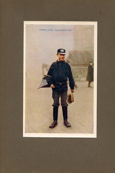 Orderly Boy in uniform antique print 1914