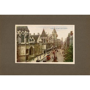 Law Courts Strand London antique print 1914