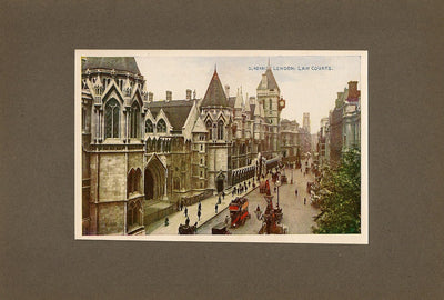 Law Courts Strand London antique print 1914