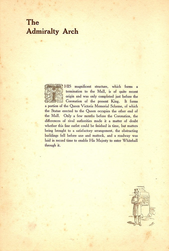 Admiralty Arch London guaranteed original antique print 1914