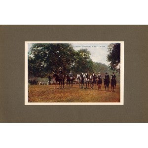 Rotten Row Hyde Park London antique print 1914