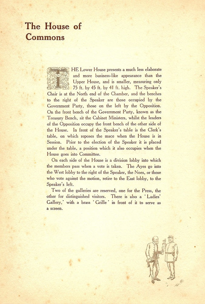 House of Commons London antique print 1914