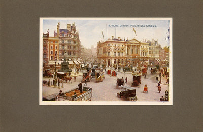 Piccadilly Circus London antique print 1914