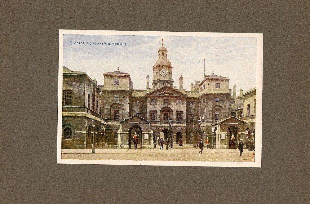 Horse Guards Parade London antique print 1914