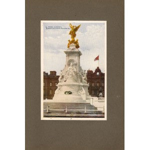 Victoria Memorial London antique print 1914