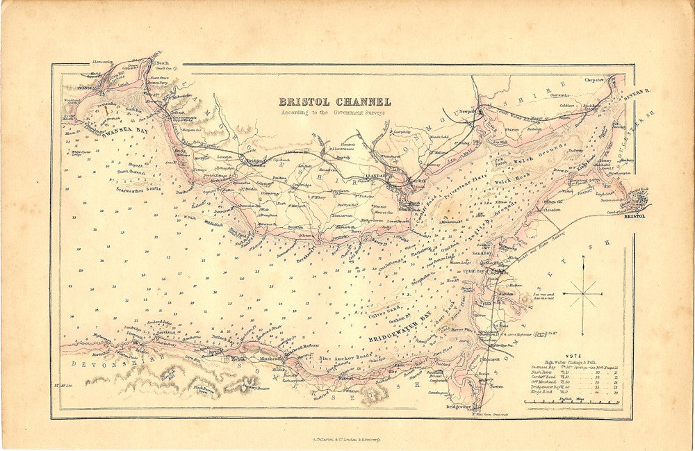 Bristol Channel antique chart