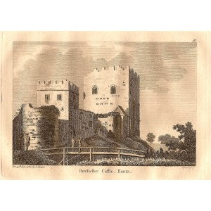 Portchester Castle Hampshire antique print