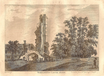 Warblington Castle Hampshire antique print