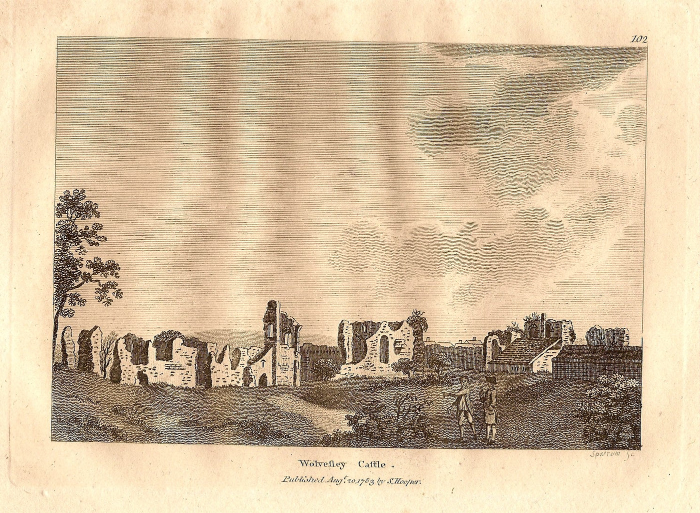 Wolvesey Castle Hampshire antique print 1783
