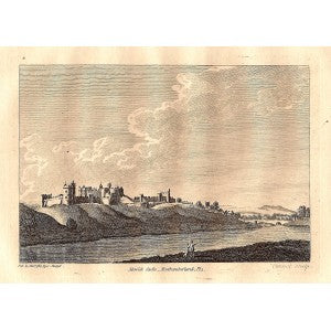 Alnwick Castle Northumberland antique print