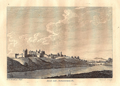 Alnwick Castle Northumberland antique print