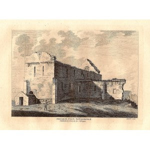 Alnmouth Church Northumberland antique print