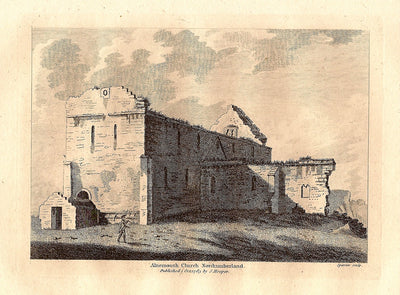 Alnmouth Church Northumberland antique print 1783