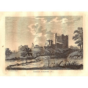 Bothal Castle Northumberland antique print 1785