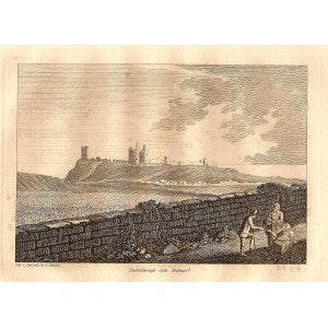 Dunstanburgh Castle Northumberland antique print