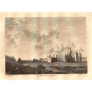 Holy Island Monastery Northumberland antique print 1785