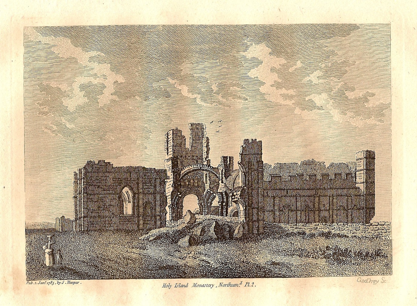 Holy Island Monastery Northumberland 1785