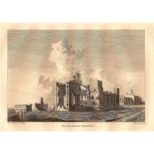 Holy Island Monastery Northumberland antique print 1785