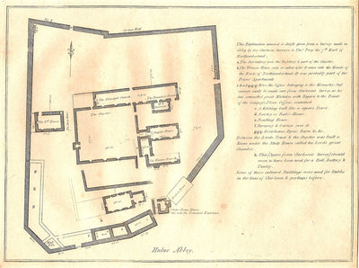 Hulne Abbey (Plan) Northumberland
