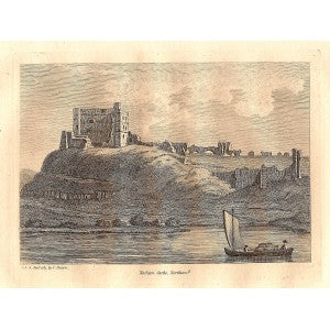 Norham Castle Northumberland antique print