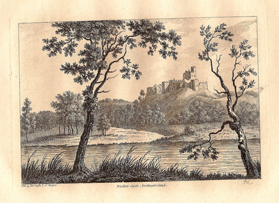 Prudhoe Castle Northumberland antique print
