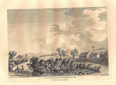 Thirlwall Castle Northumberland antique print