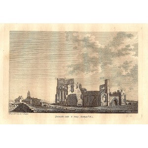 Tynemouth Castle & Priory Northumberland antique print 1785
