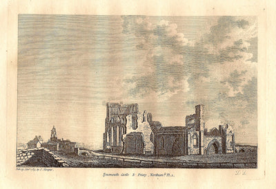 Tynemouth Castle & Priory Northumberland antique print