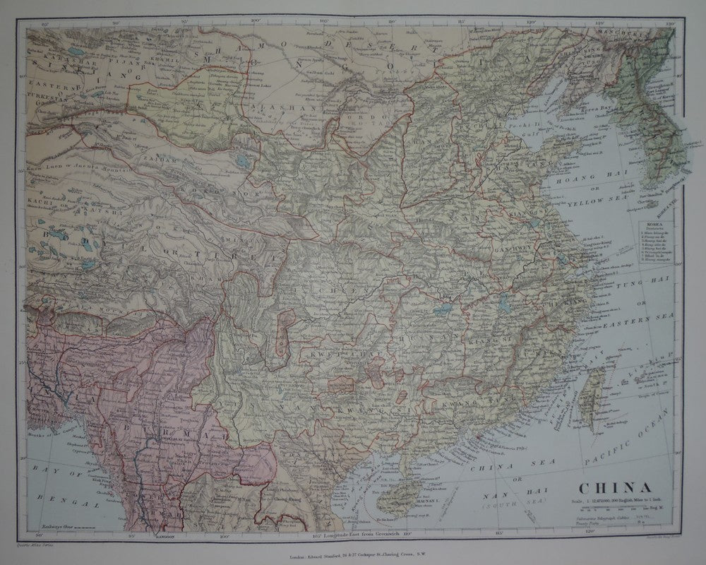 Antique map of China 3
