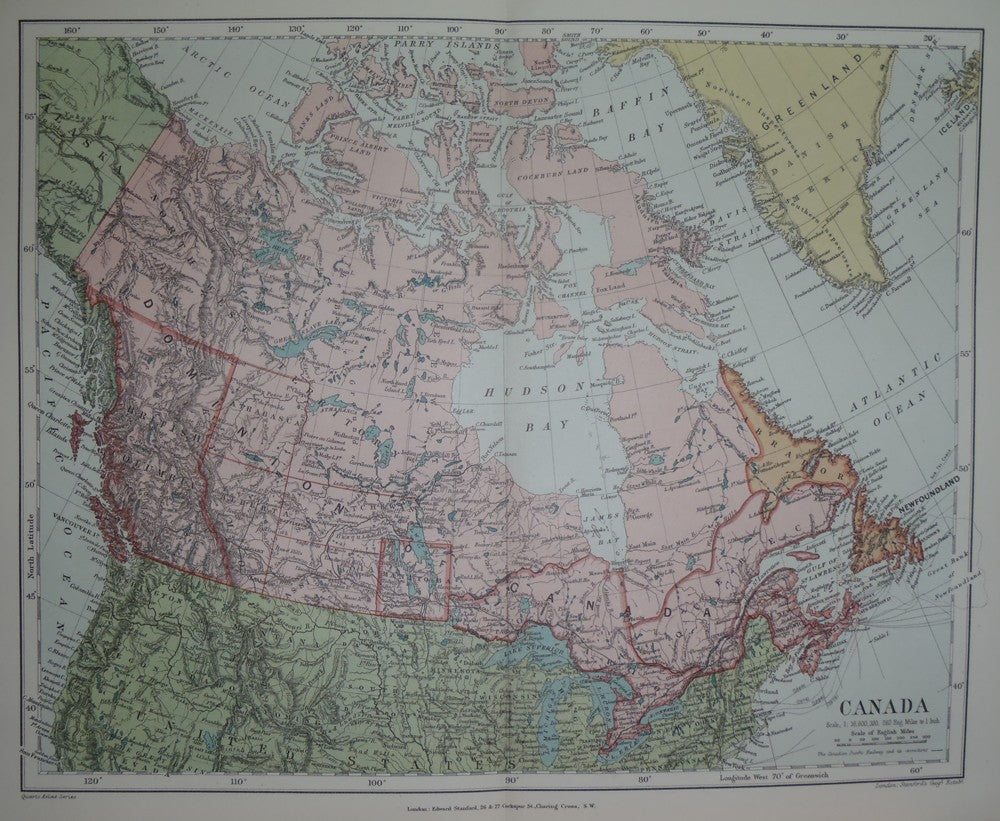 Canada antique map 1894