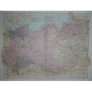 Antique map of Germany (Eastern) published 1894