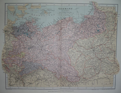 Antique map of Germany (Eastern) published 1894