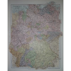 Germany (Western) antique map published 1894