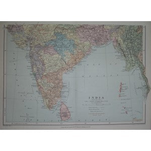 Antique map of India (Southern Part) 1894