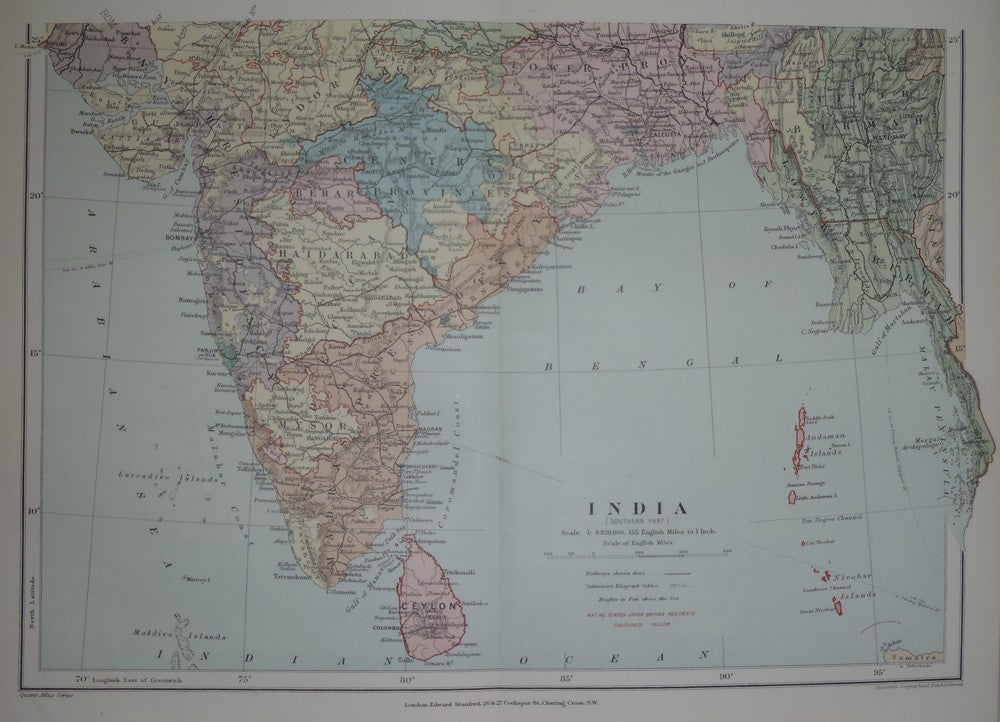 Antique map of India (Southern Part)