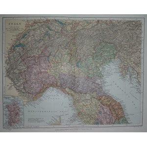 Italy (North) antique map
