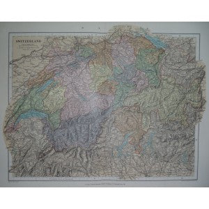 Antique map of Switzerland