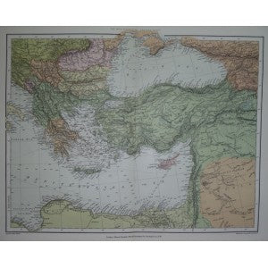Mediterranean Sea (Eastern) antique map