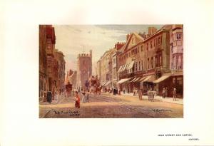 High Street Oxford  antique print 1905