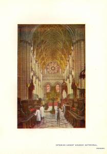 Christ Church Cathedral interior Oxford antique print 1905