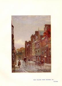 New College Holywell Street Oxford antique print 1905