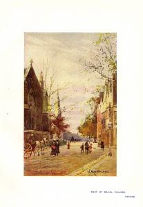 Balliol College Oxford original antique print published 1905