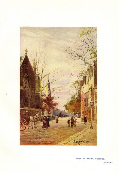 Balliol College Oxford original antique print published 1905