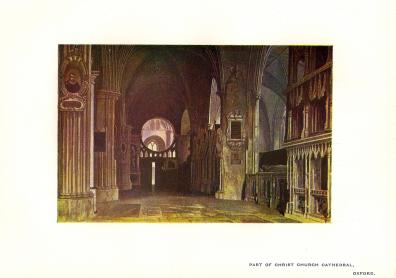 Christ Church Cathedral interior Oxford antique print