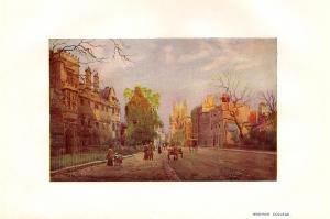 Wadham College Oxford University 1905 antique print